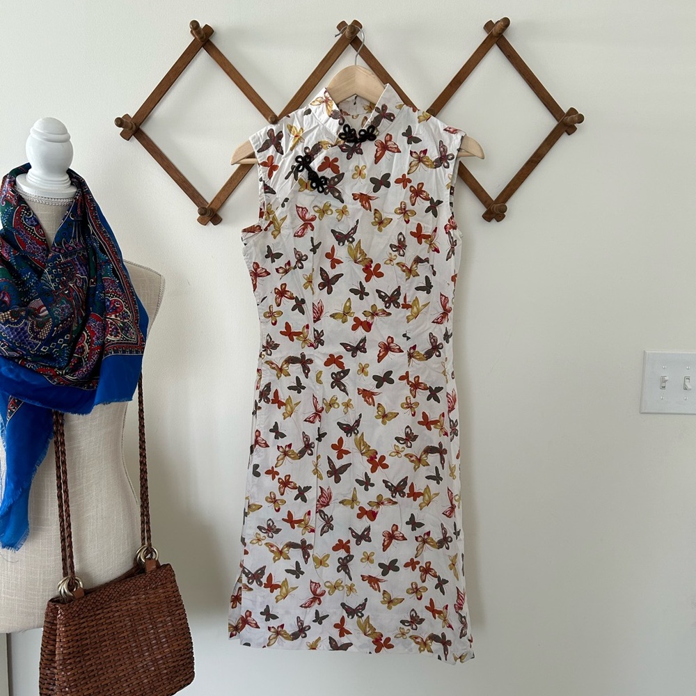 💫Vintage Butterfly Print Sleeveless Dress